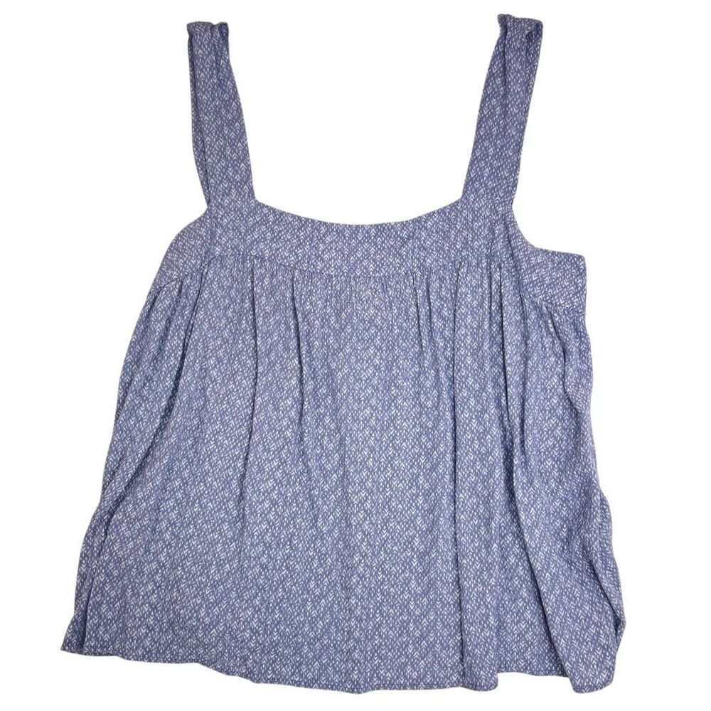 Final Touch Womens Geometric Square Neck Pleated Tank Top Dusty Lavender Large